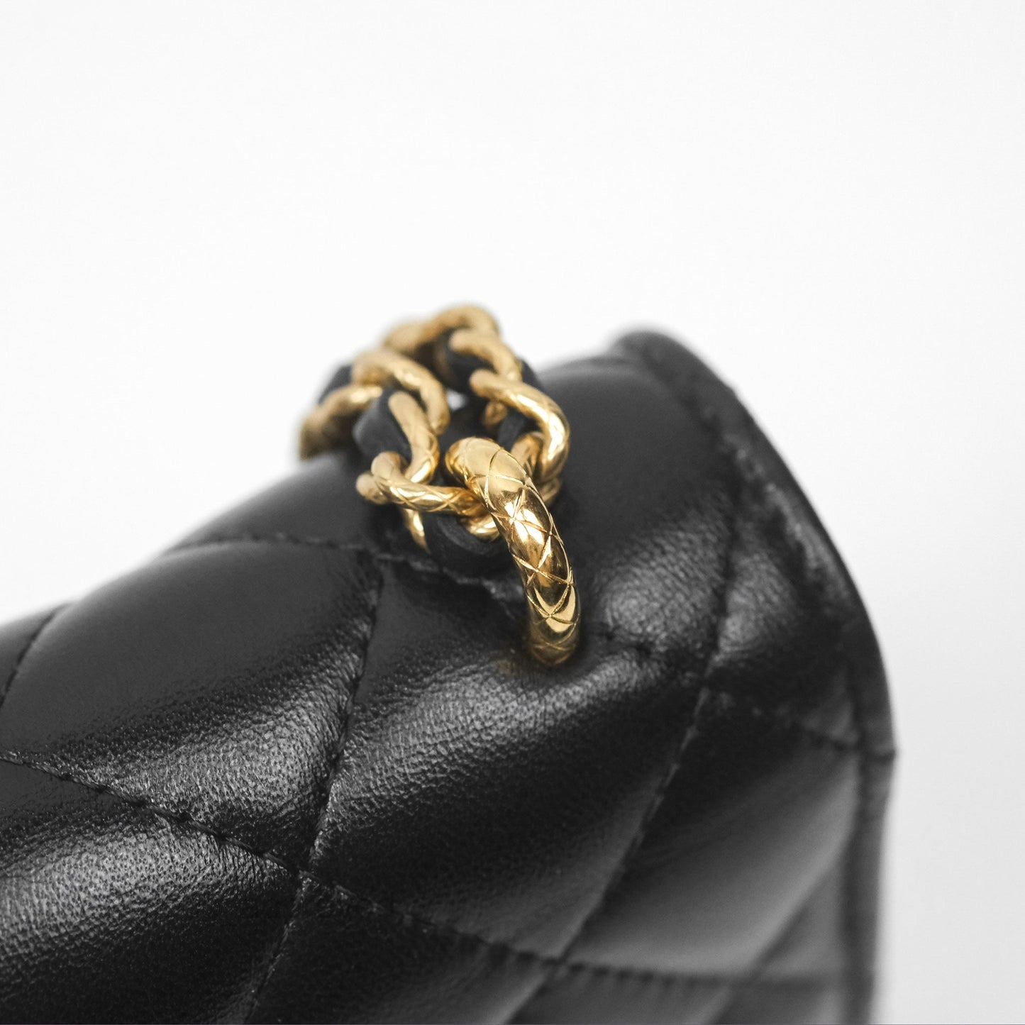 Chanel Quilted Dynasty Wallet on Chain WOC Black Shiny Lambskin Gold Hardware