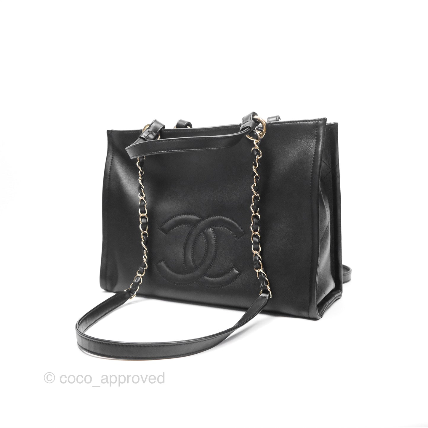 Chanel CC Zipped Shopping Tote Calfskin Gold Hardware