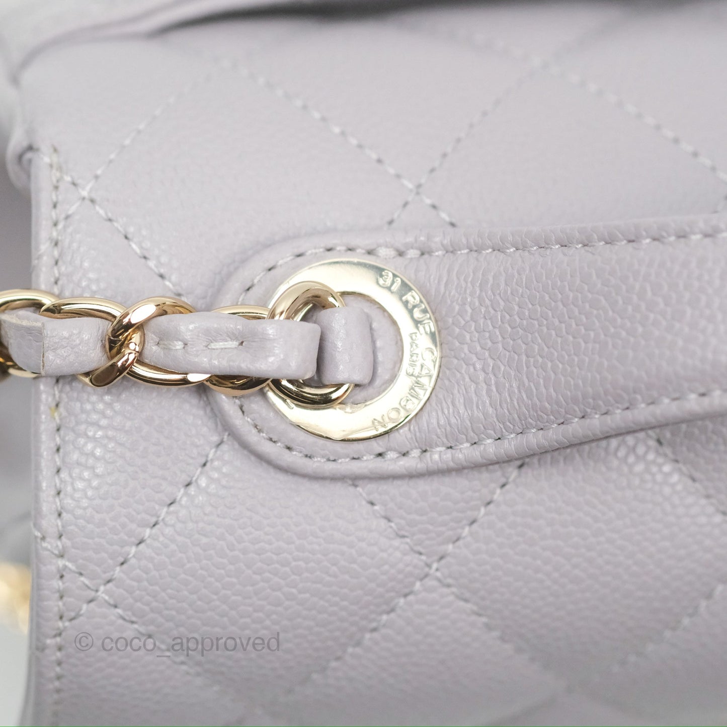 Chanel Quilted Medium Business Affinity Flap Grey Caviar Light Gold Hardware
