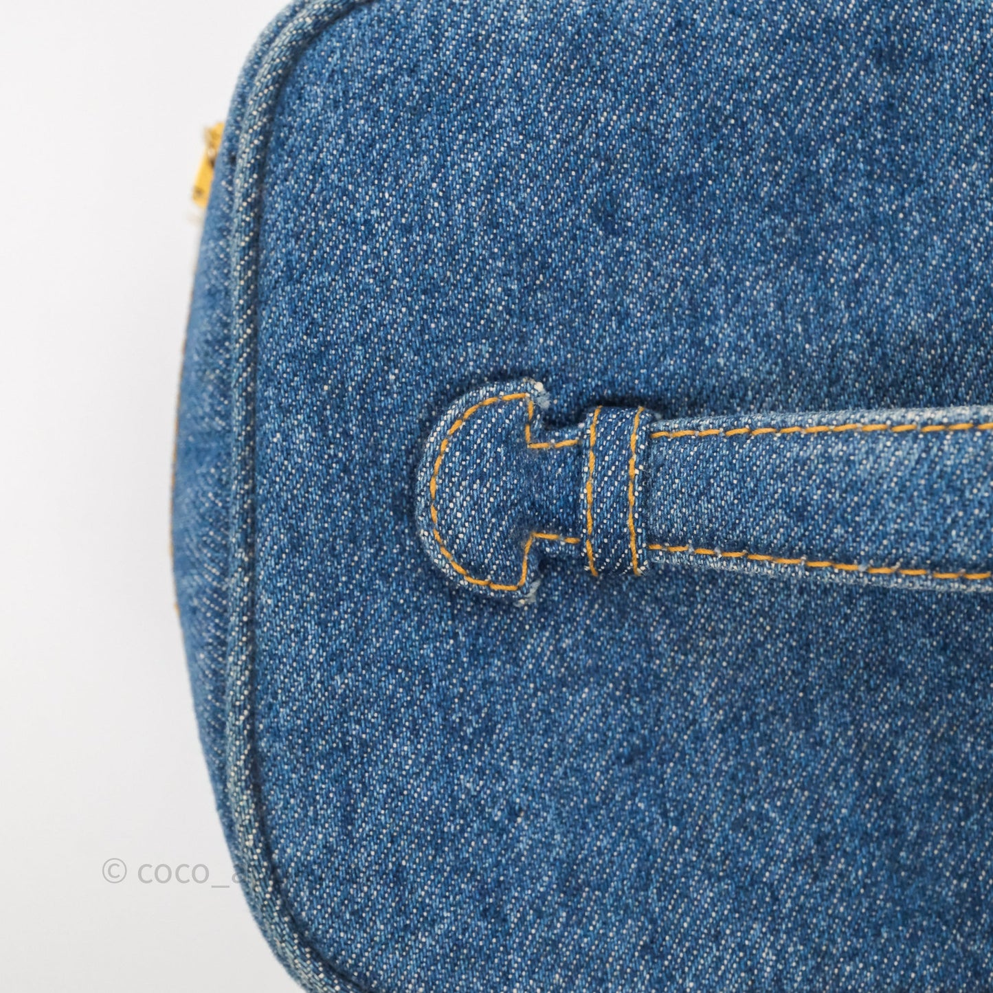 Chanel Vintage Vanity Case Denim Aged Gold Hardware