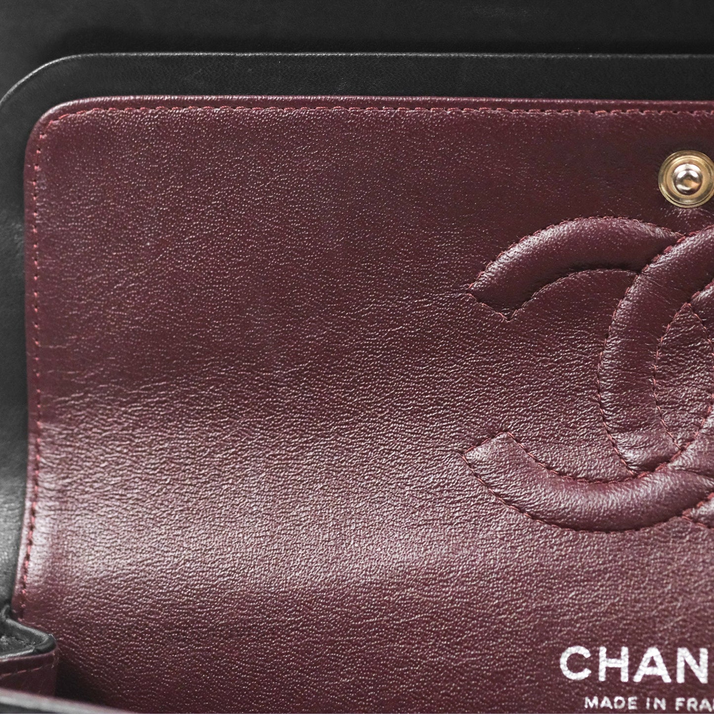 Chanel Classic M/L Medium Flap Quilted Black Lambskin Silver Hardware