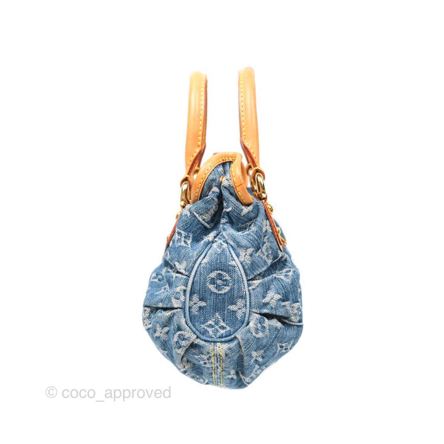 Louis Vuitton Vintage Pleaty Denim Monogram Gold Hardware