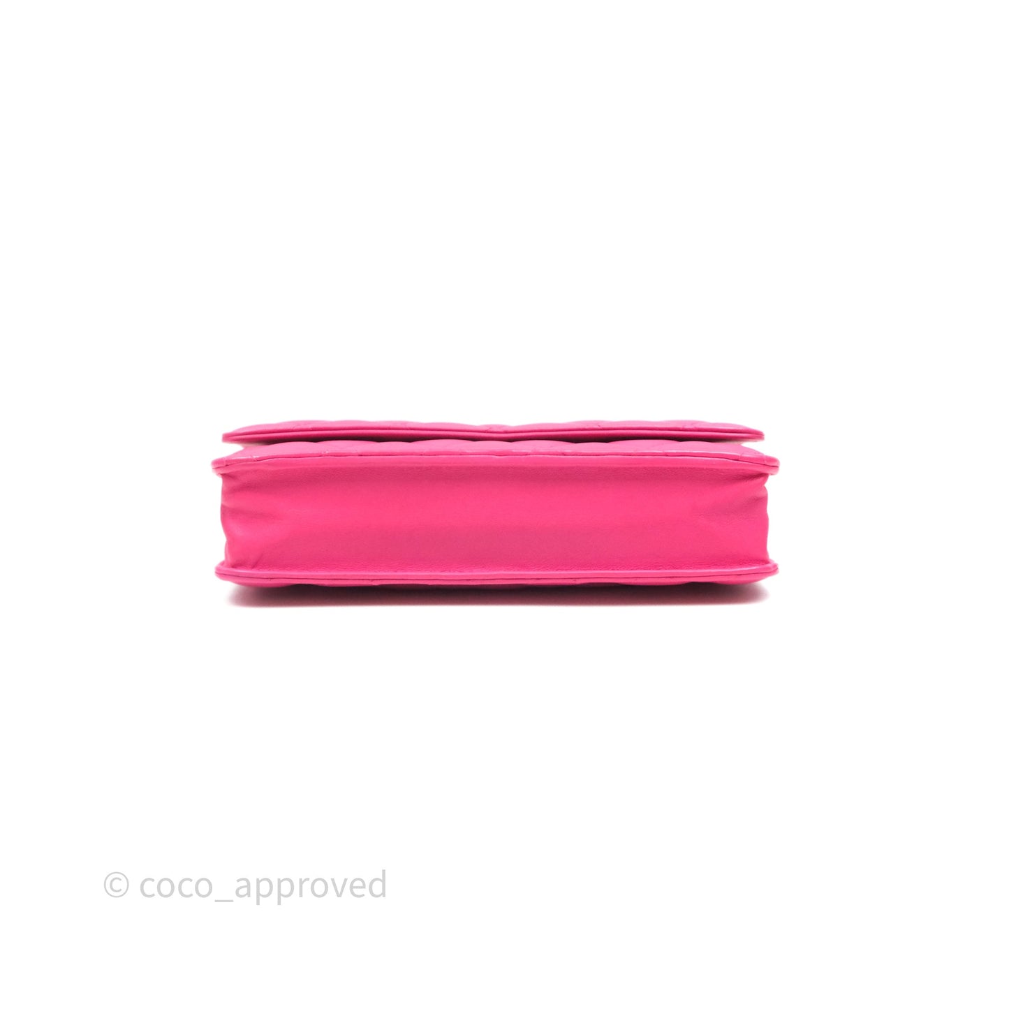 Chanel Quilted Wallet on Chain WOC Pink Lambskin Silver Hardware