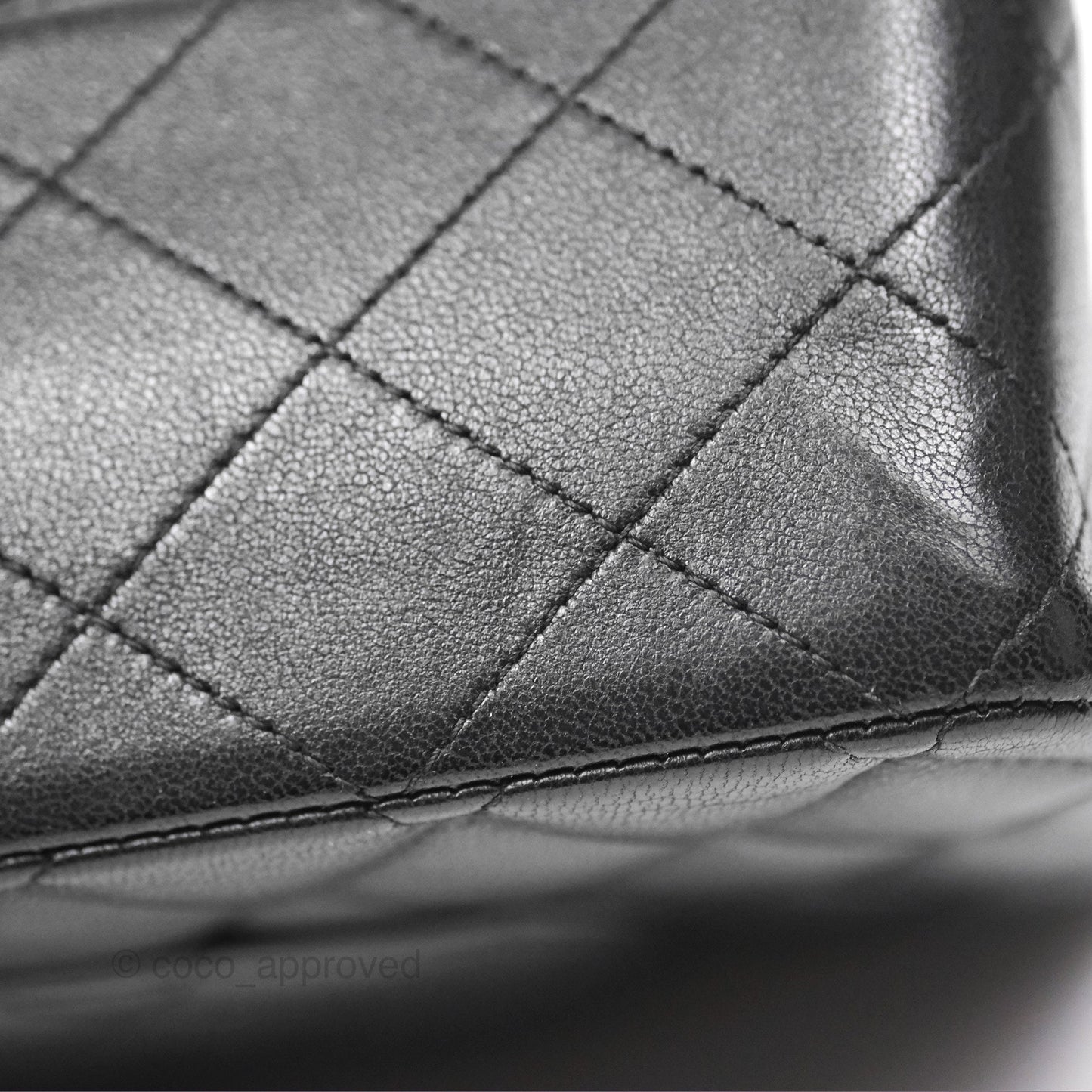 Chanel Classic M/L Medium Flap Quilted Black Lambskin Gold Hardware