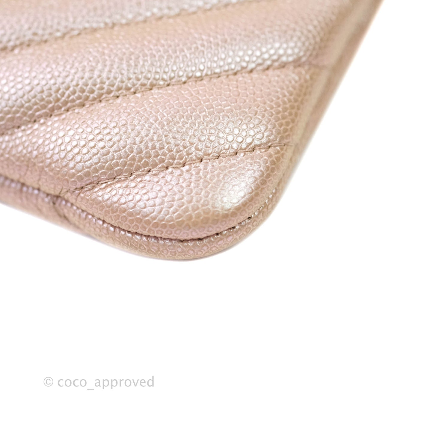 Chanel Large O Case Chevron Rose Gold 17B