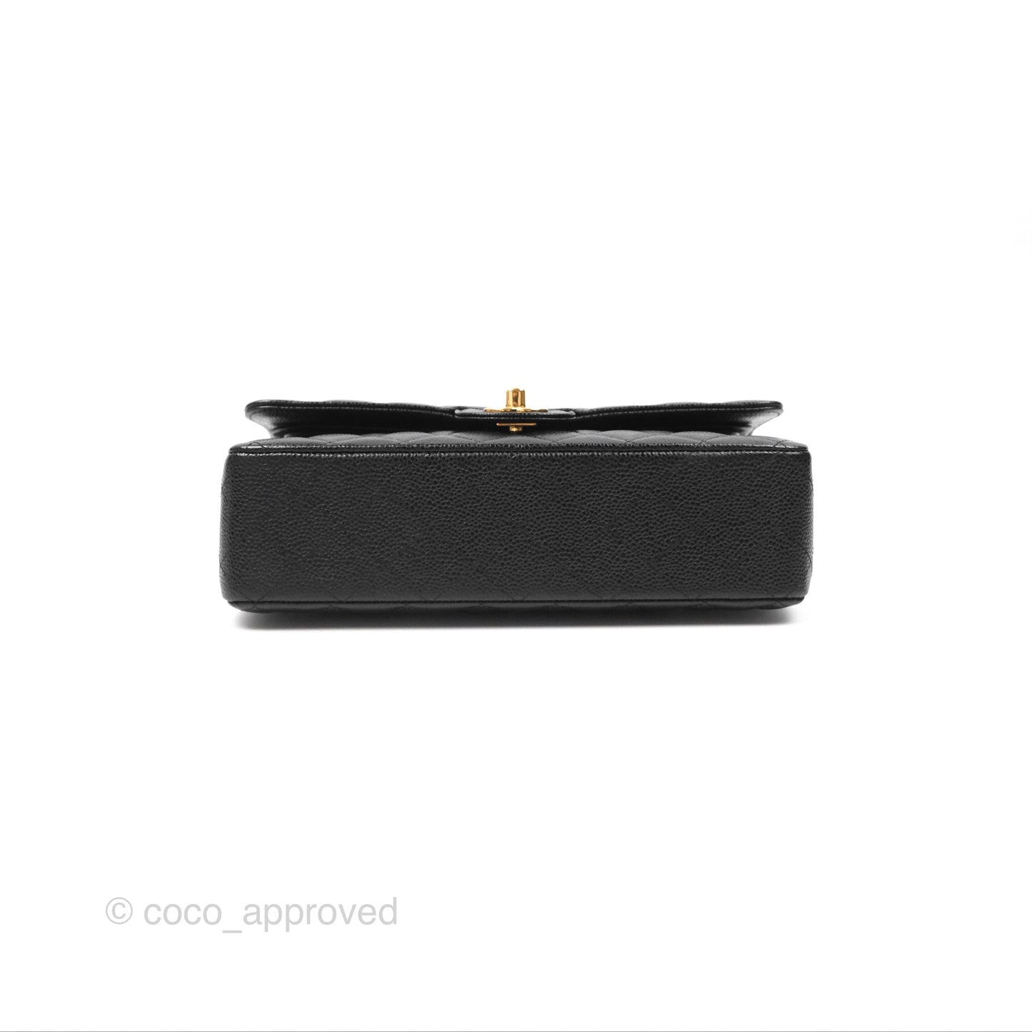 Chanel Classic M/L Medium Flap Quilted Black Caviar Gold Hardware
