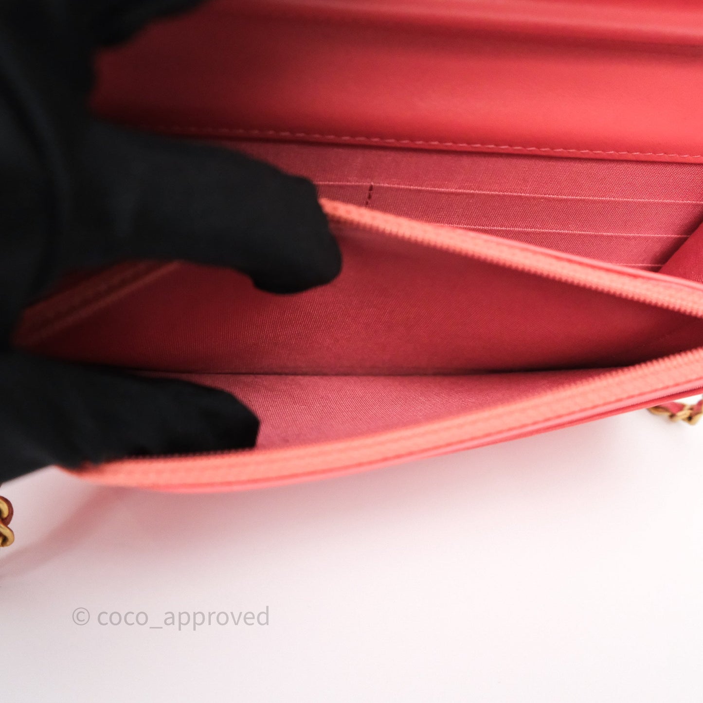 Chanel Boy Wallet on Chain WOC Quilted Dark Pink Caviar Aged Gold Hardware