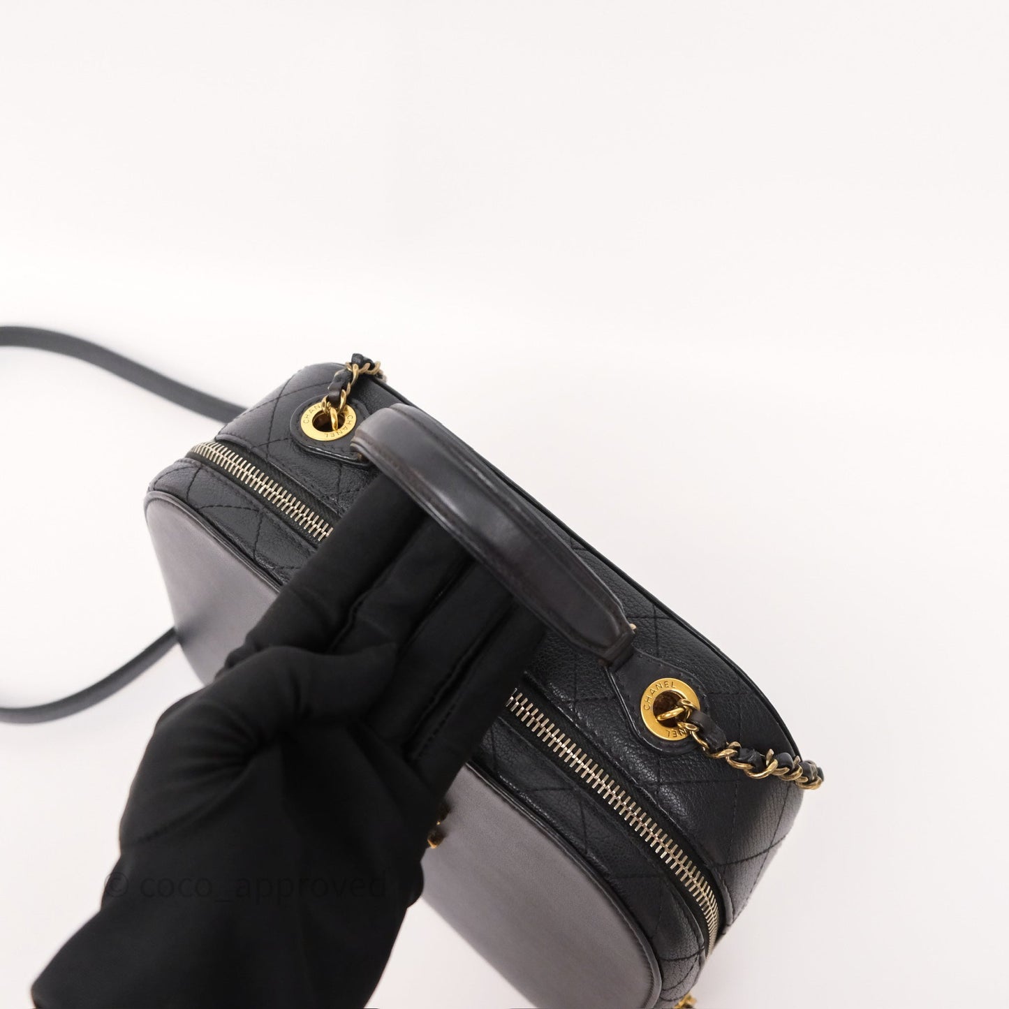 Chanel Coco Curve Vanity Black Calfskin & Goatskin Antique Gold Hardware