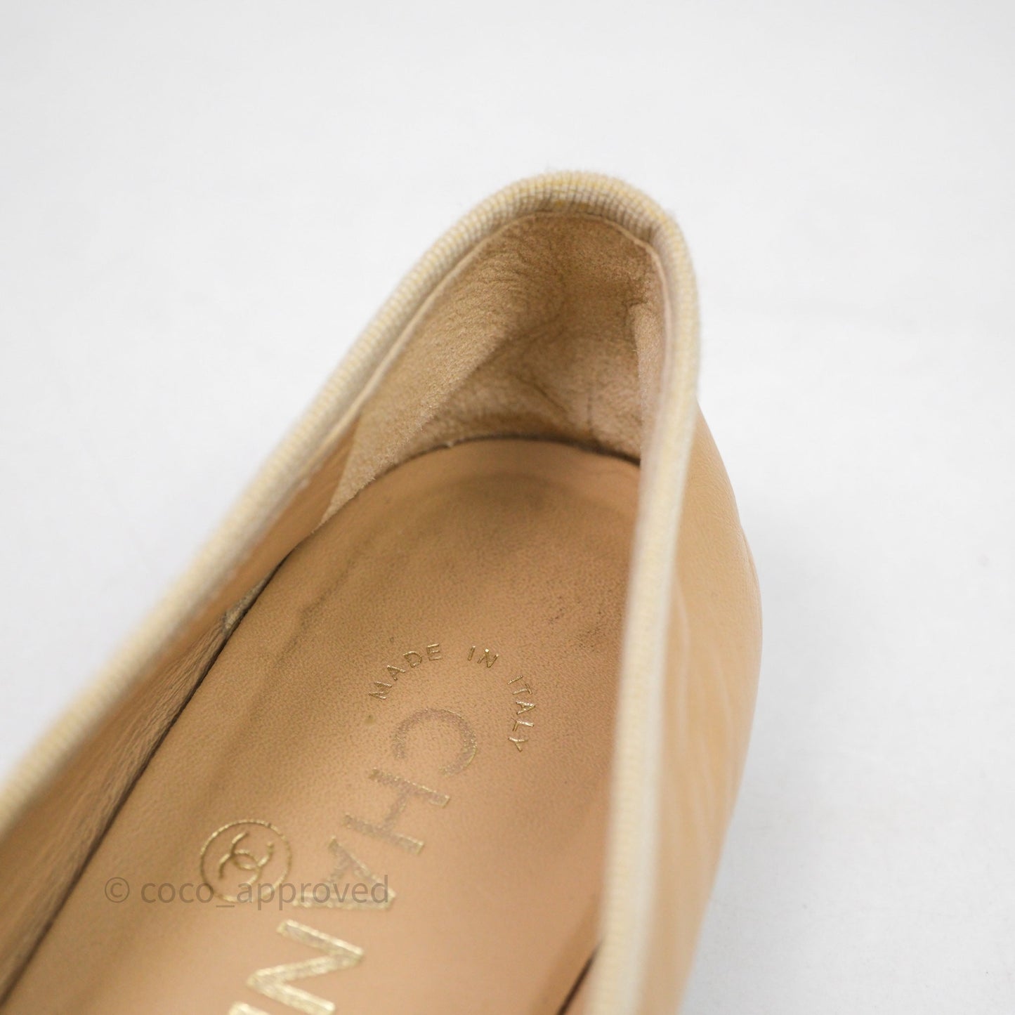 Chanel Ballerina Flats Black Beige Size 36