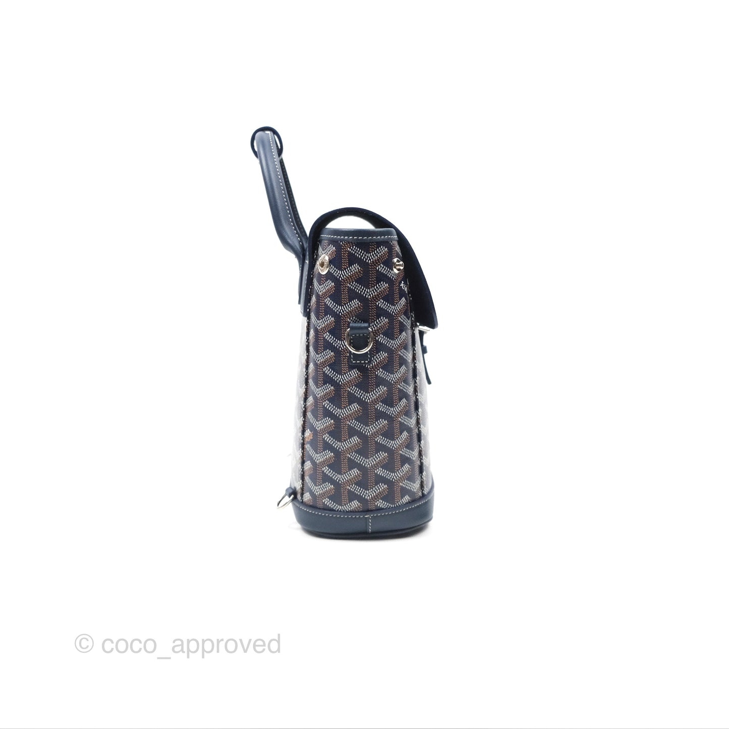 Goyard Mini Alpin Backpack Navy Blue Goyardine Calfskin