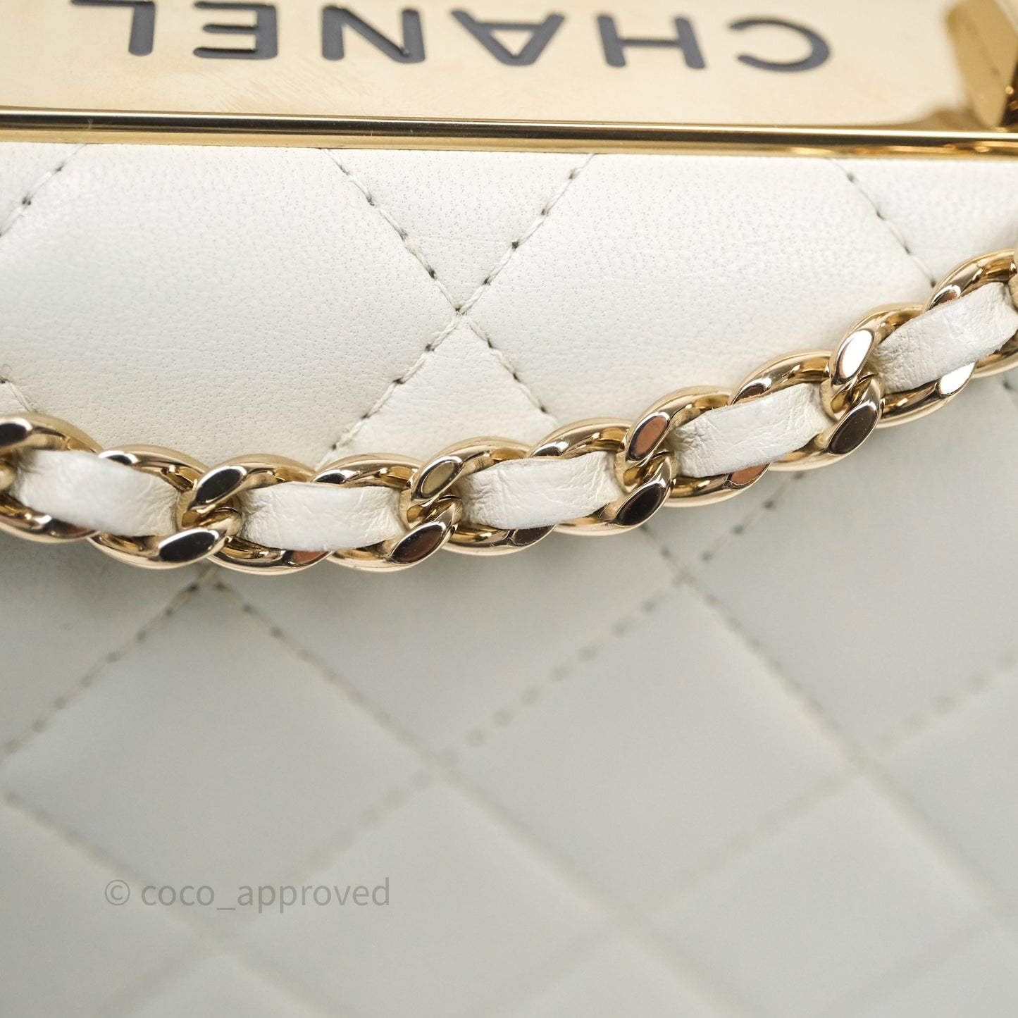 Chanel Trendy CC Wallet On Chain WOC Light Grey Lambskin Gold Hardware N