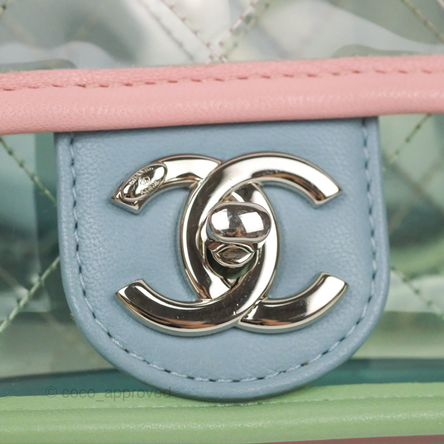 Chanel Mini Coco Splash Flap Bag PVC Lambskin Pink/Blue/Green Silver Hardware