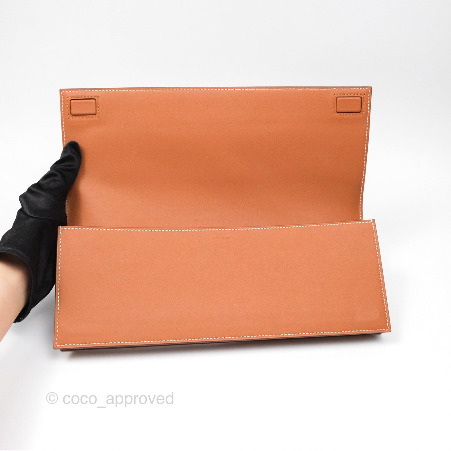 Hermès Birkin Shadow Clutch Bag Gold 37 Swift