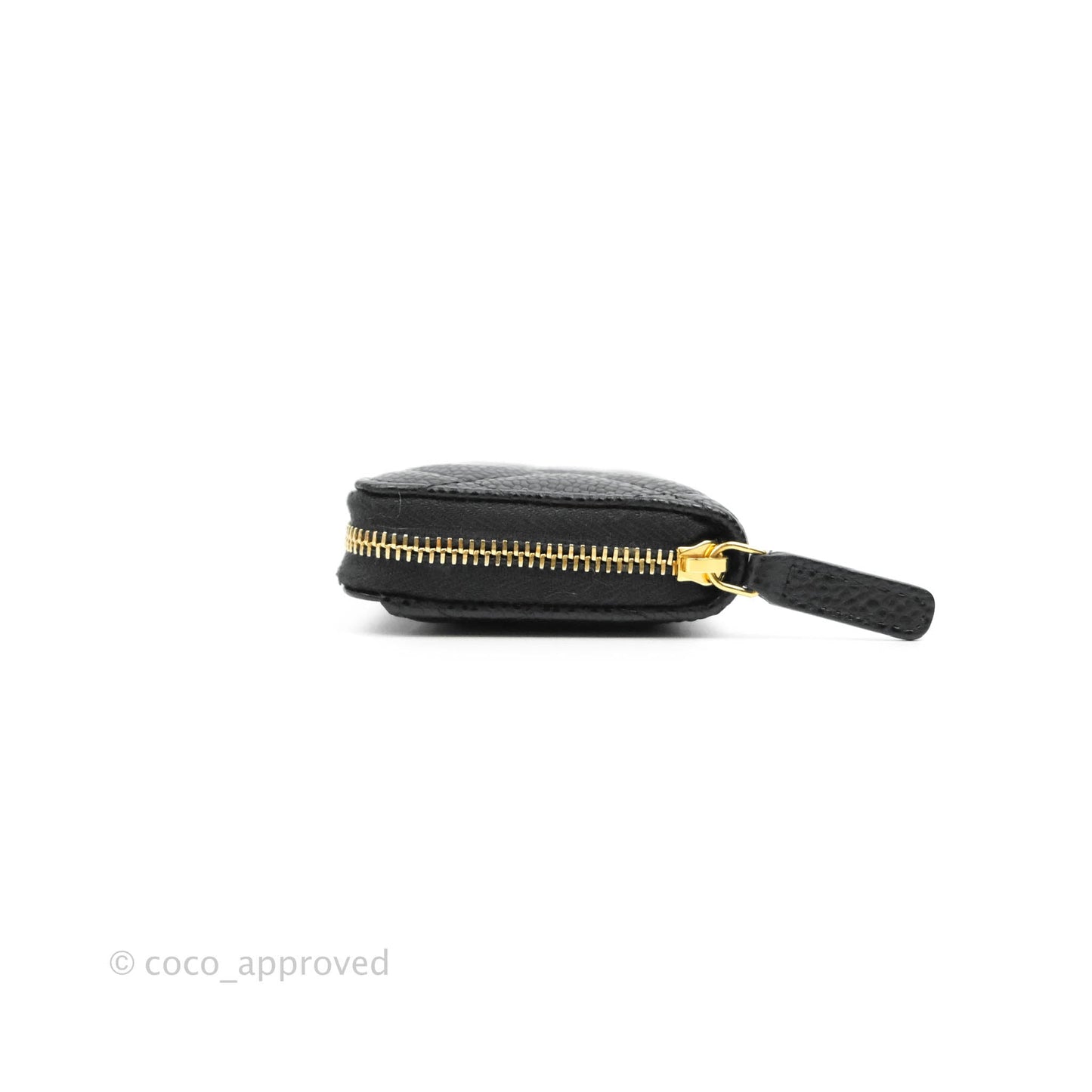 Chanel Classic Zipped Coin Purse Black Caviar Gold Hardware