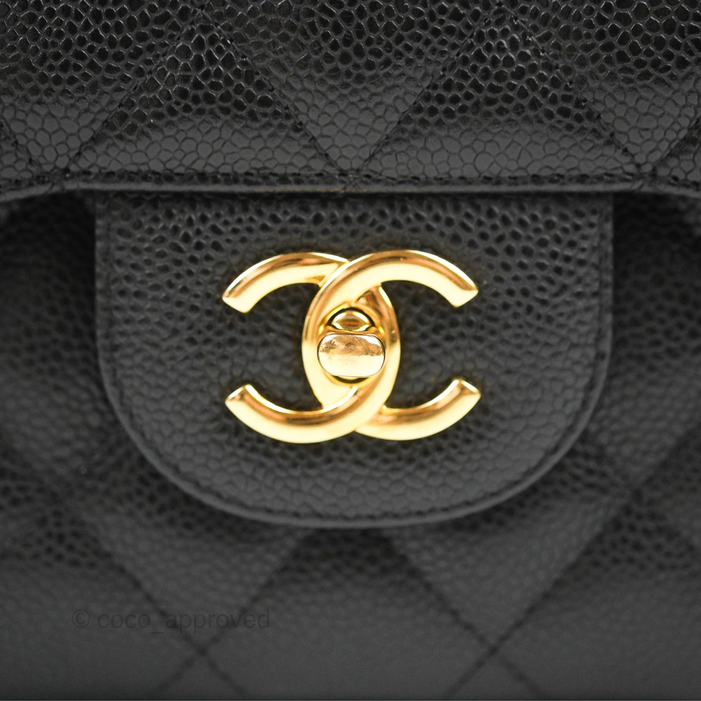 Chanel Jumbo Double Flap Black Caviar Gold Hardware⁣⁣