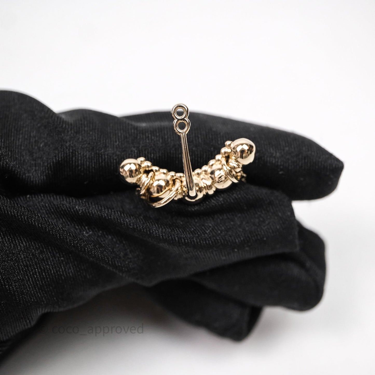 Chanel Crystal CC Drop Earrings Gold Tone 22C