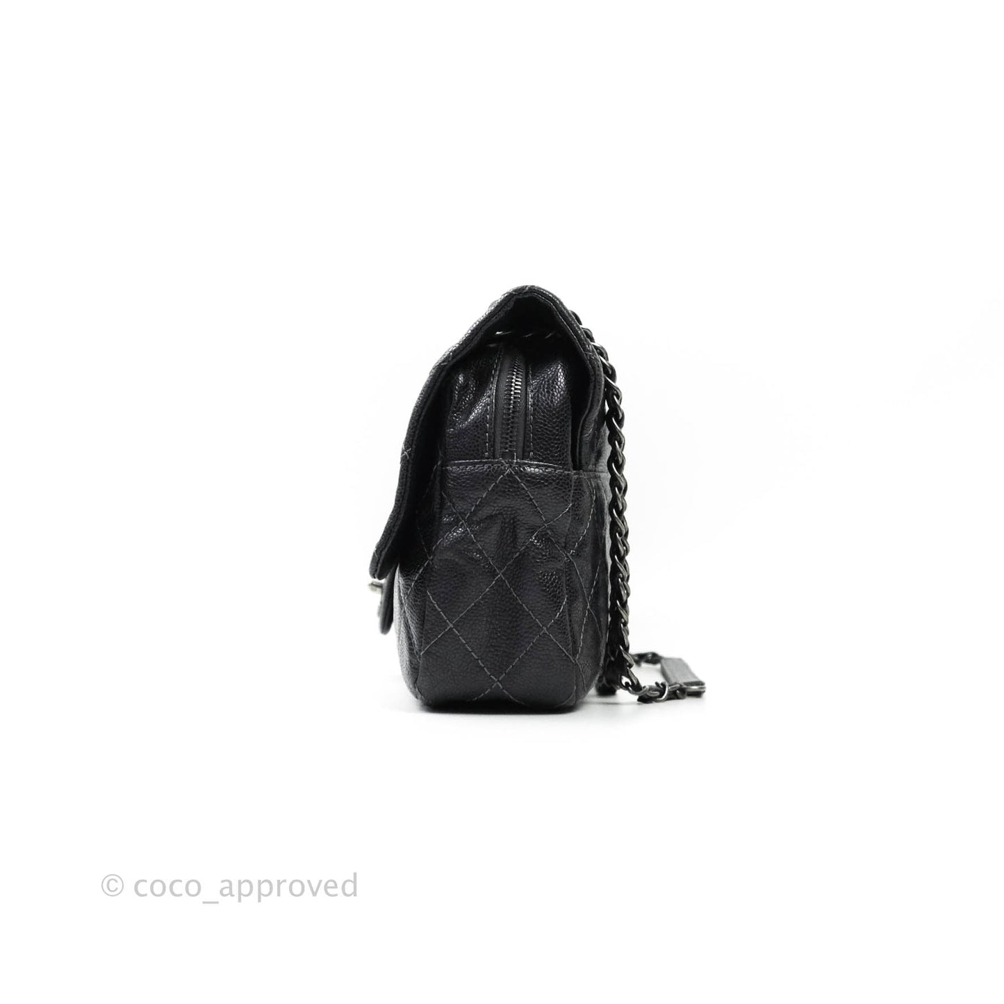 Chanel Jumbo Easy Flap Bag Caviar Dark Grey Ruthenium Hardware