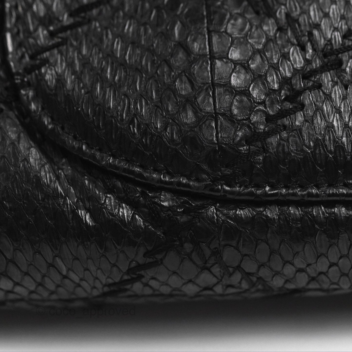 Chanel Quilted Ultimate Stitch Flap Bag Matte Python Black Silver Hardware