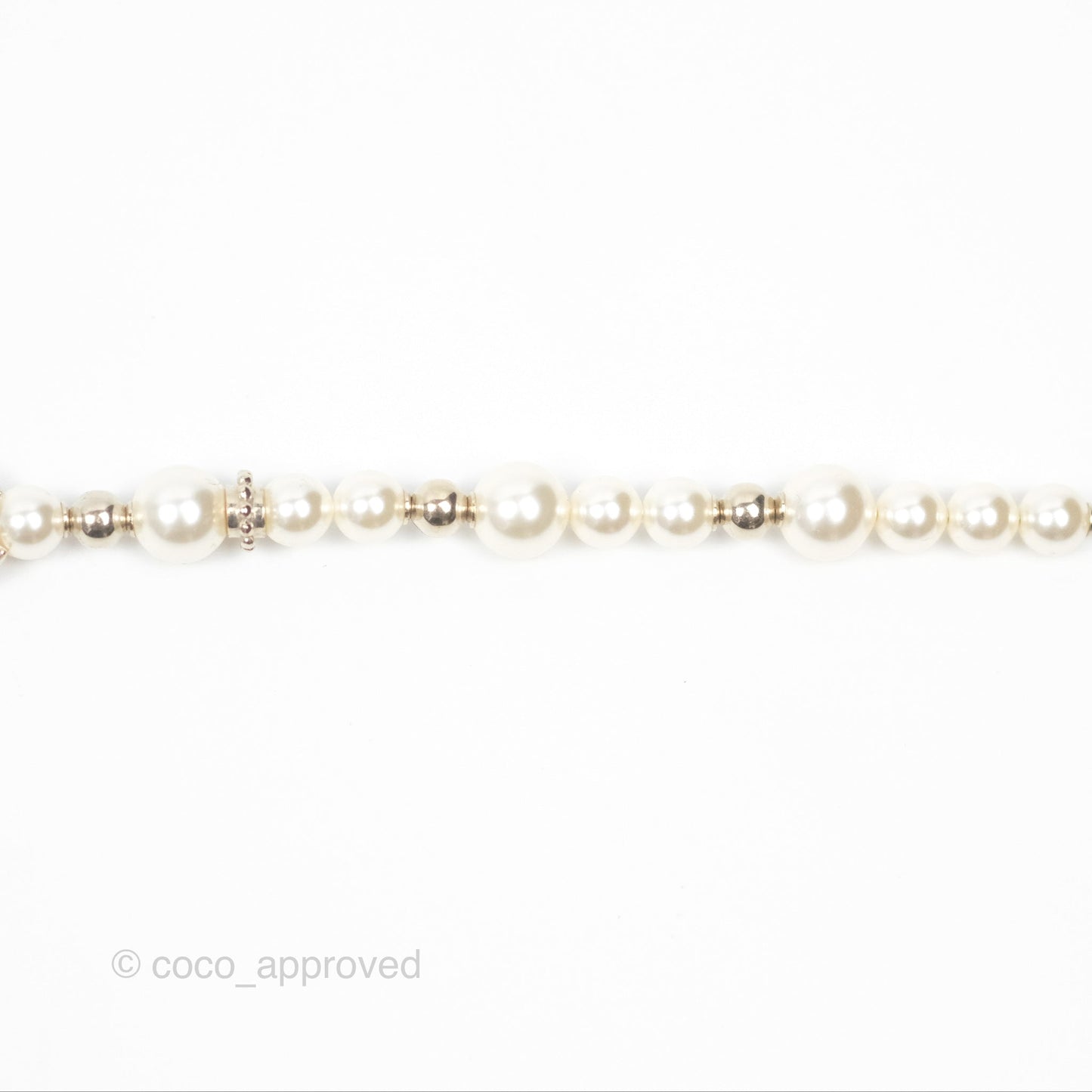 Chanel Crystal CC Star Pearl Choker Silver Tone 24V