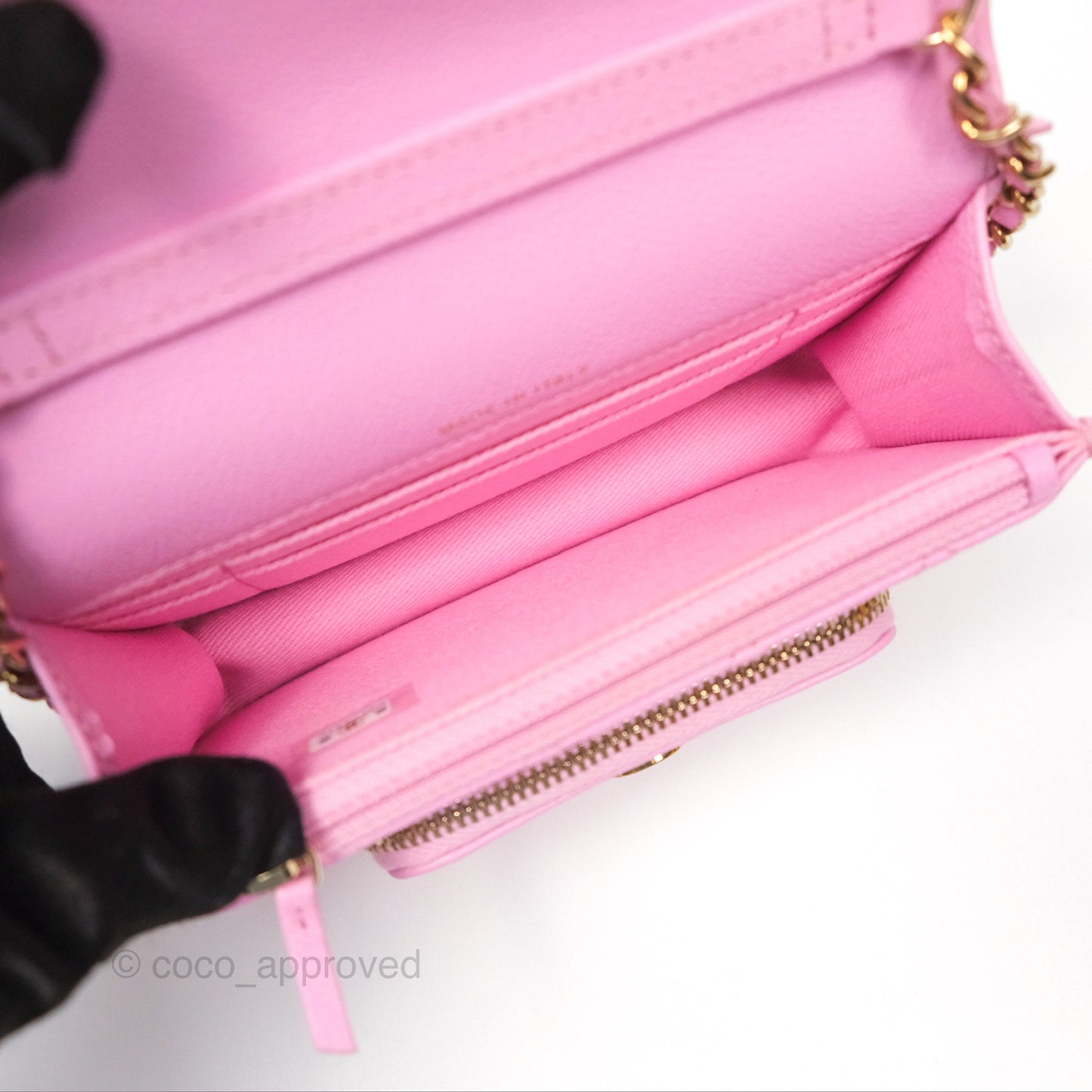 Chanel Business Affinity Clutch With Chain Pink Caviar Gold Hardware