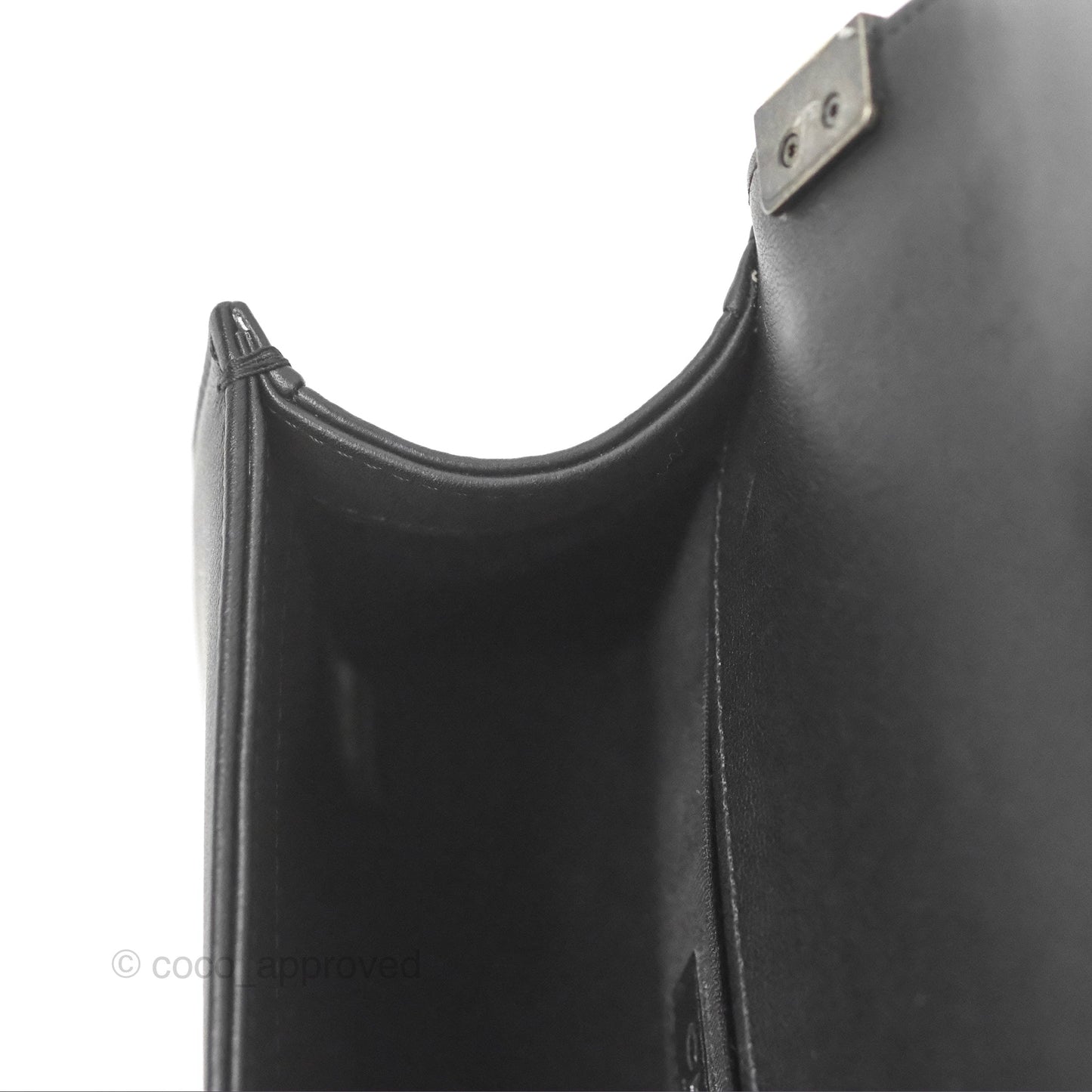 Chanel Small Boy Black Calfskin Ruthenium Hardware