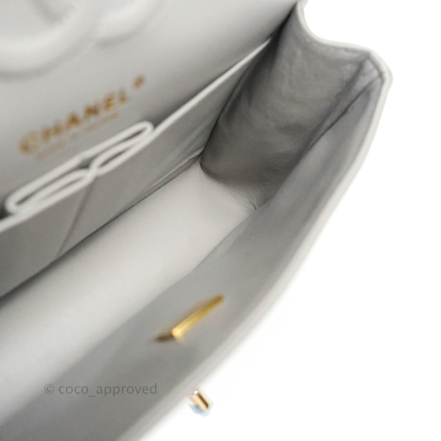 Chanel Classic Small S/M Flap Grey Caviar Gold Hardware