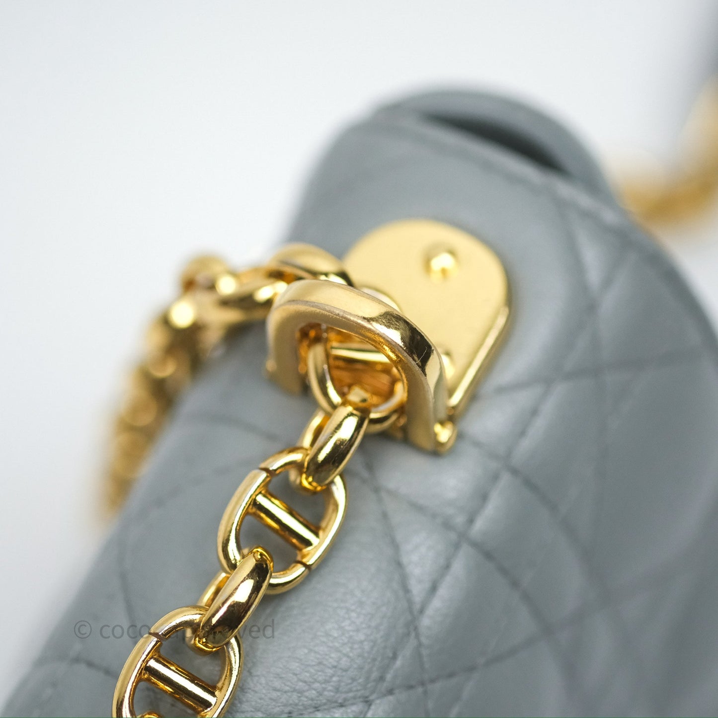 Dior Small Caro Bag Grey Supple Cannage Calfskin