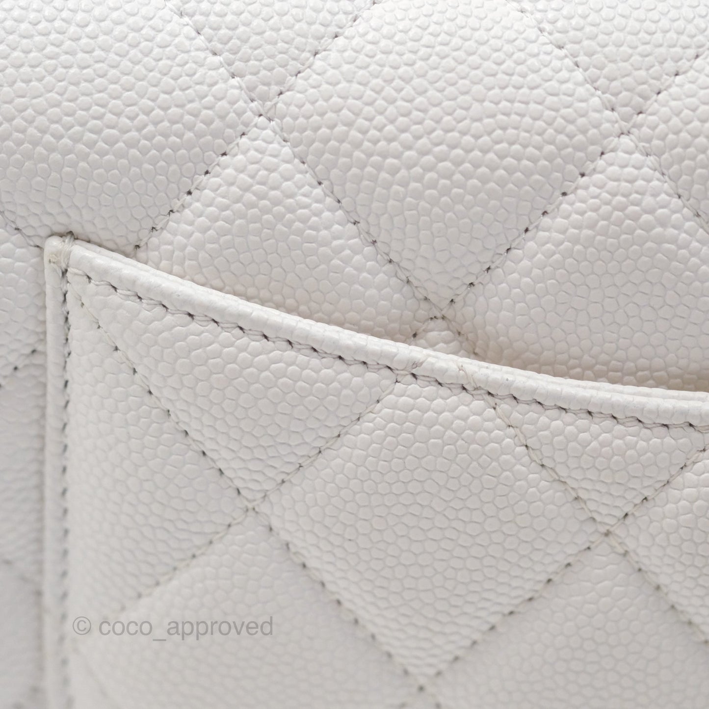 Chanel Quilted Classic Wallet on Chain WOC White Caviar Gold Hardware