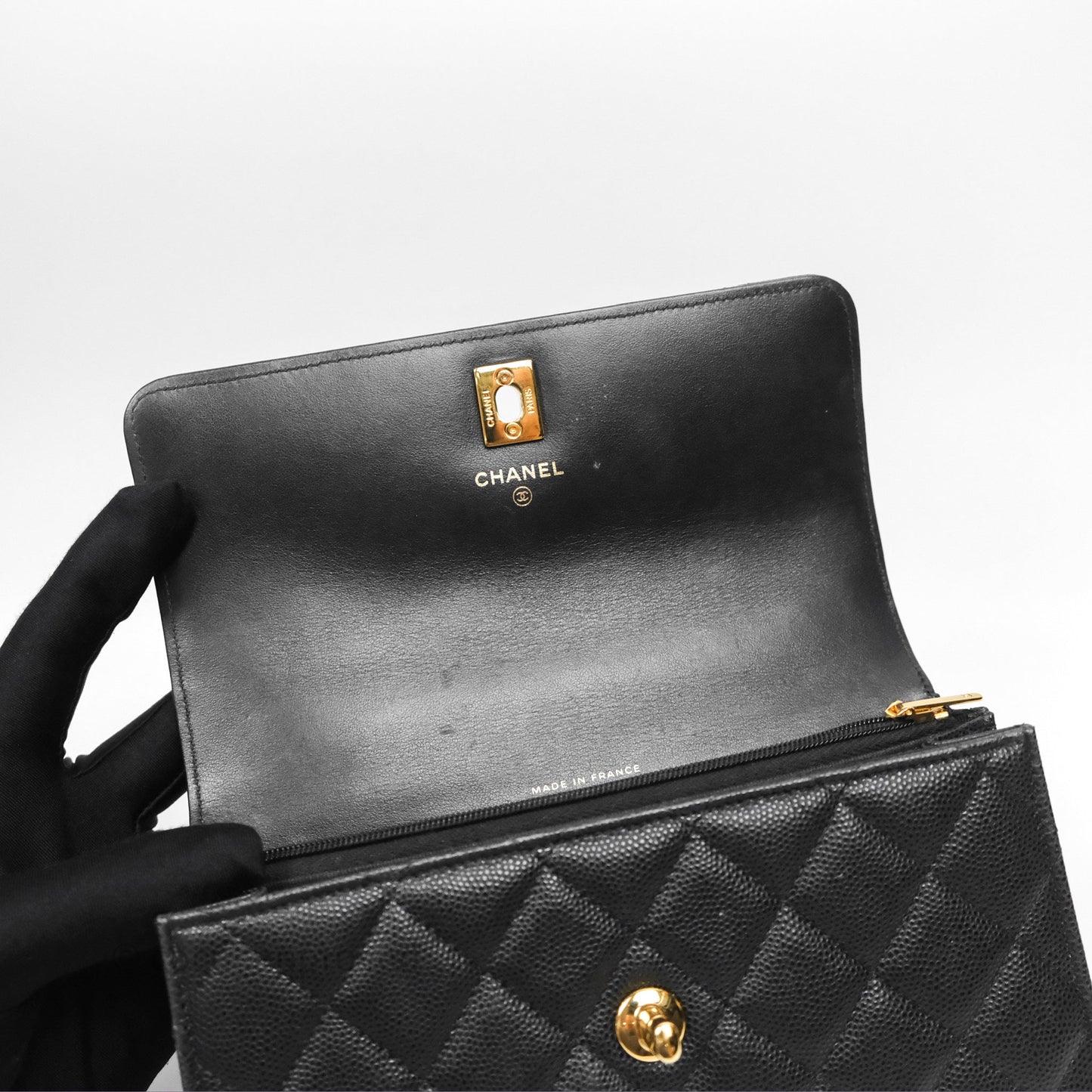 Chanel WOC Bag Charm Black Caviar Gold Hardware