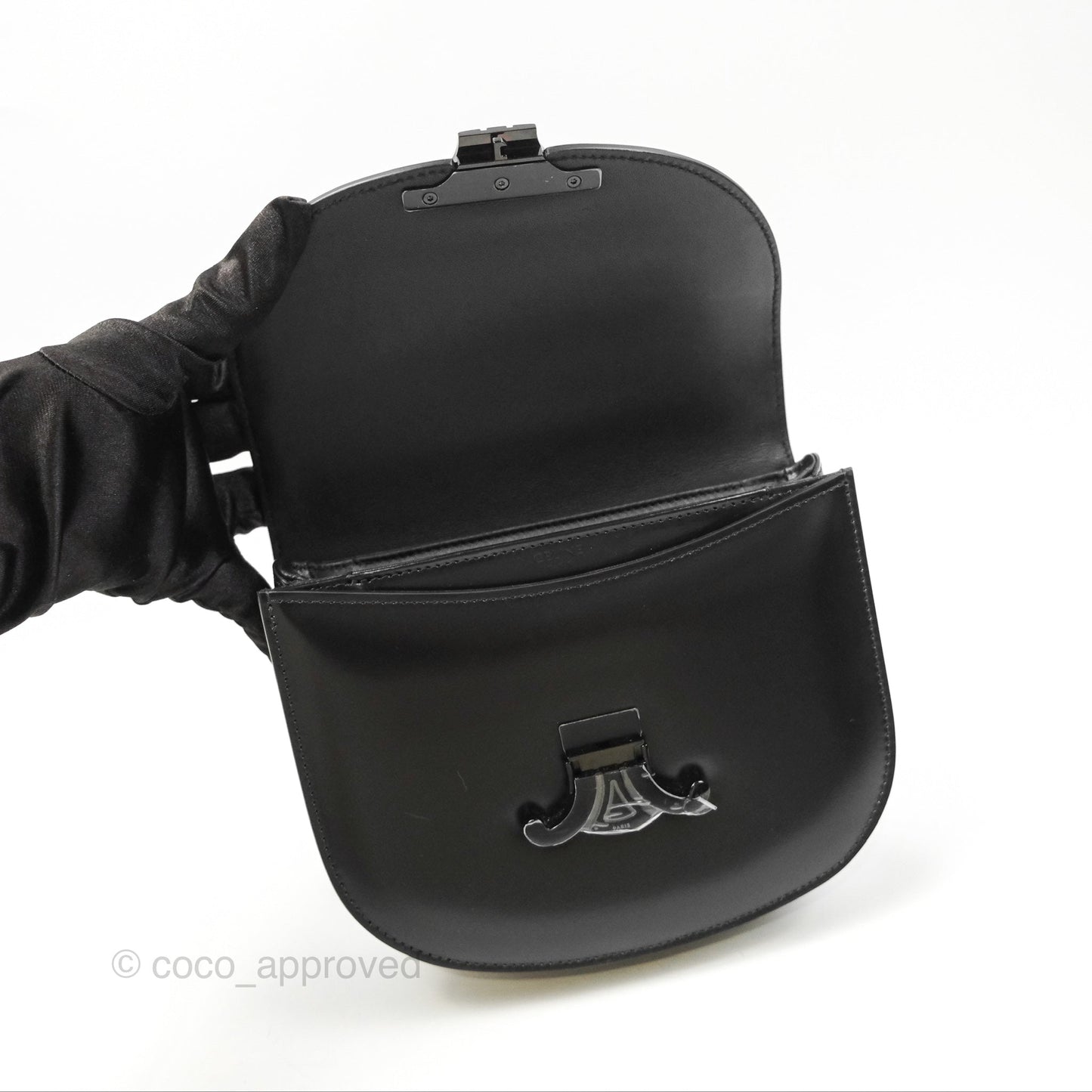 Celine Chain Besace Clea Shiny Calfskin So Black