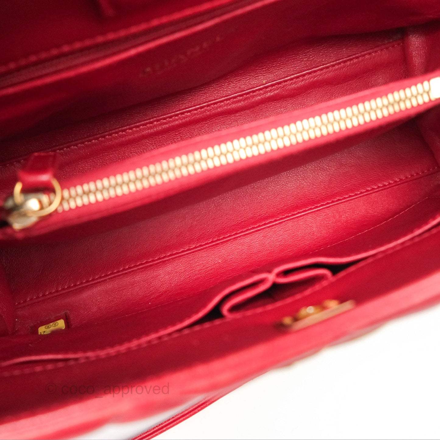 Chanel Tote Bag Red Lambskin Aged Gold Hardware