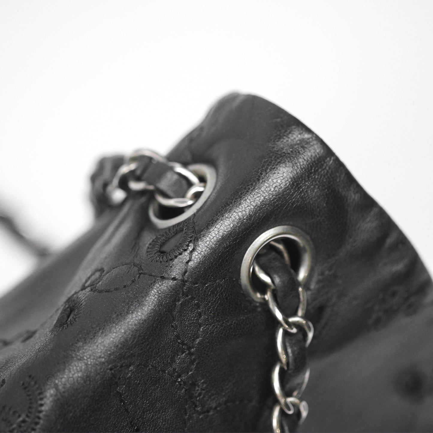 Chanel Embroidered Butterfly Flap Black Lambskin Ruthenium Hardware