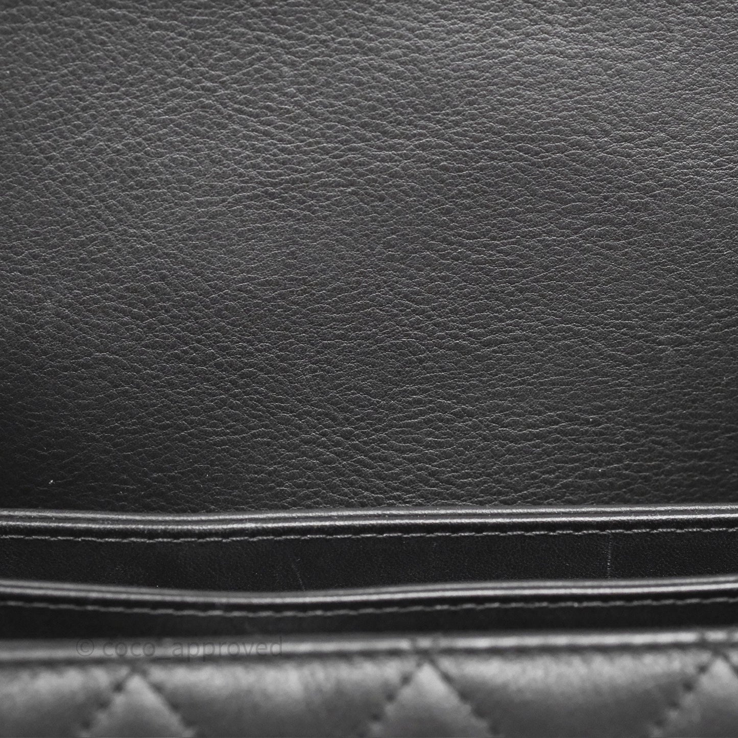 Chanel Side Chain Compartment Flap Black Calfskin Aged Gold Hardware