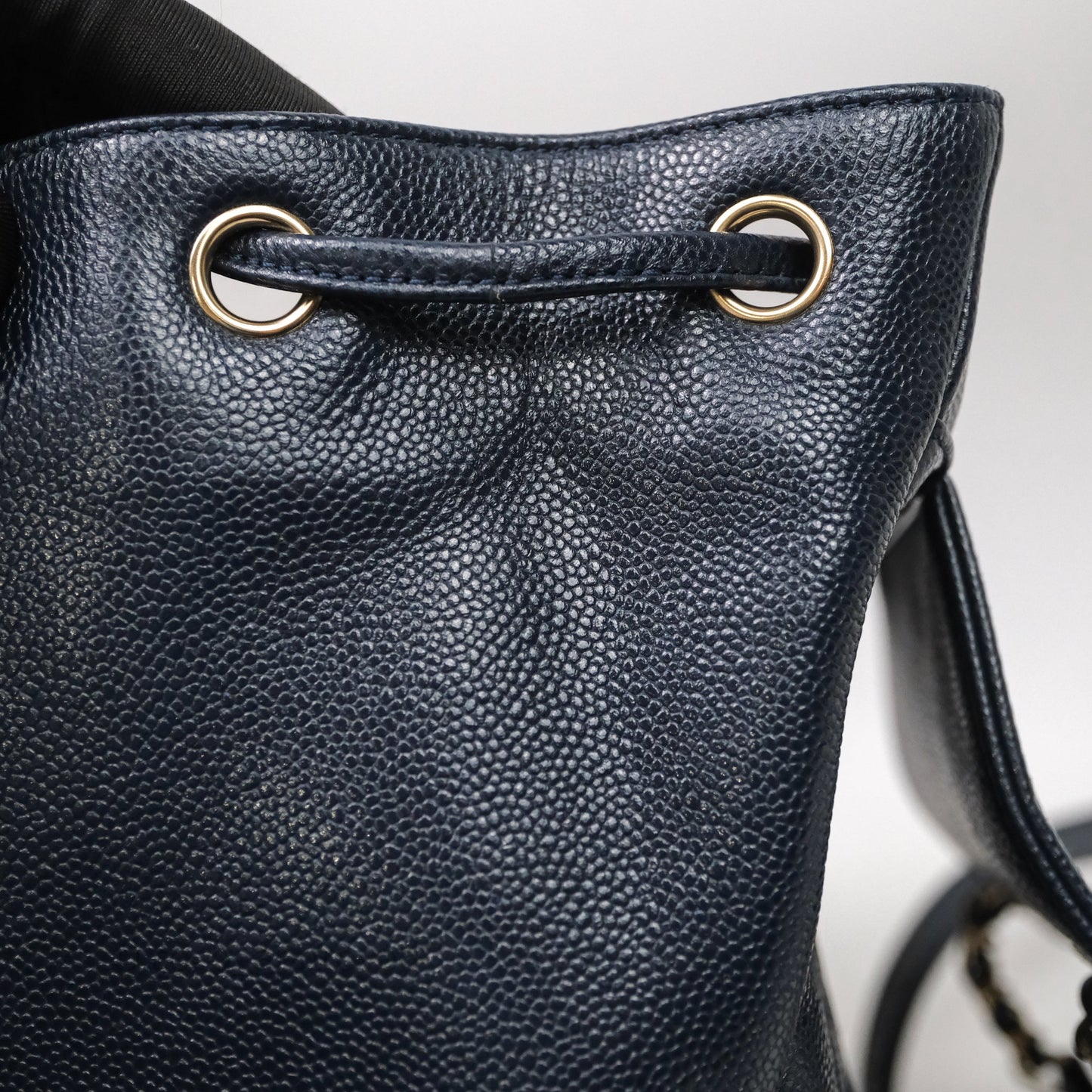 Chanel Quilted Business Affinity Backpack Navy Caviar Light Gold Hardware