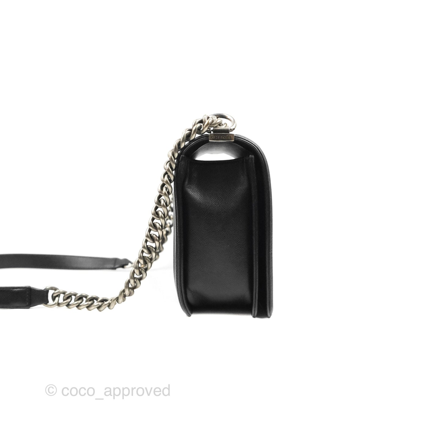 Chanel Quilted New Medium Boy Black Caviar Ruthenium Hardware