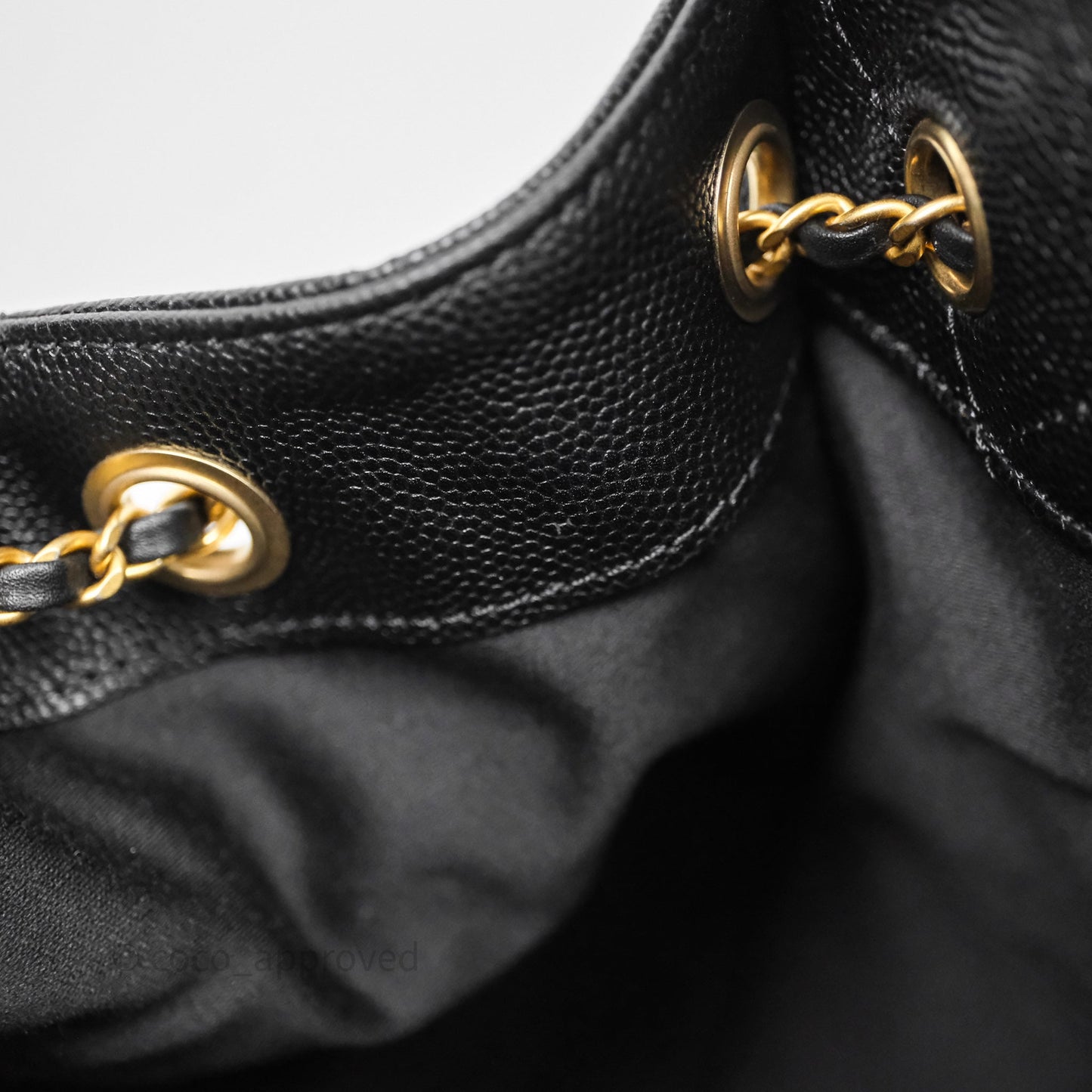 Chanel 25 Medium Black Caviar Aged Gold Hardware