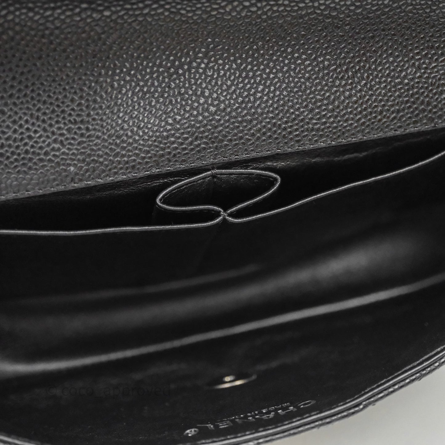 Chanel East West Flap Bag Black Caviar Silver Hardware