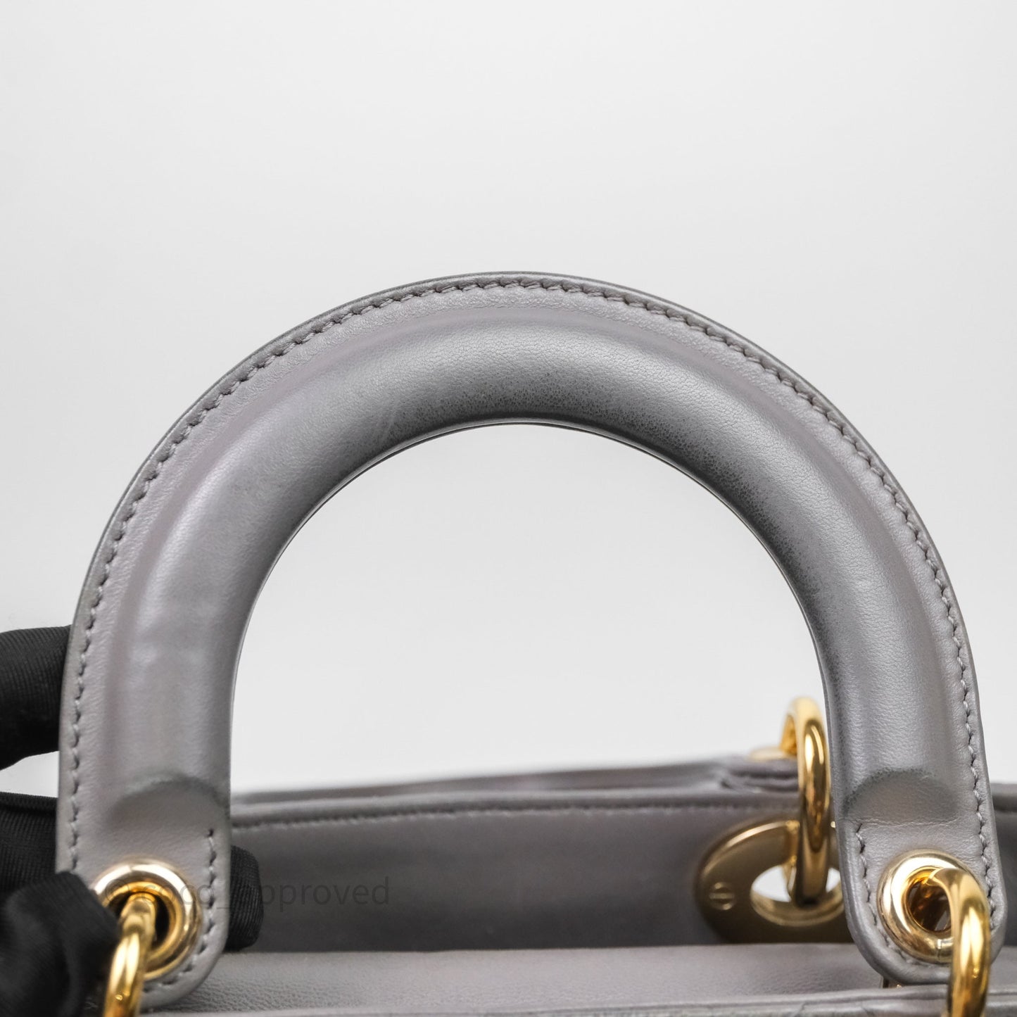 Christian Dior Small Lady Dior My ABCDior Bag Stone Gray Cannage Lambskin