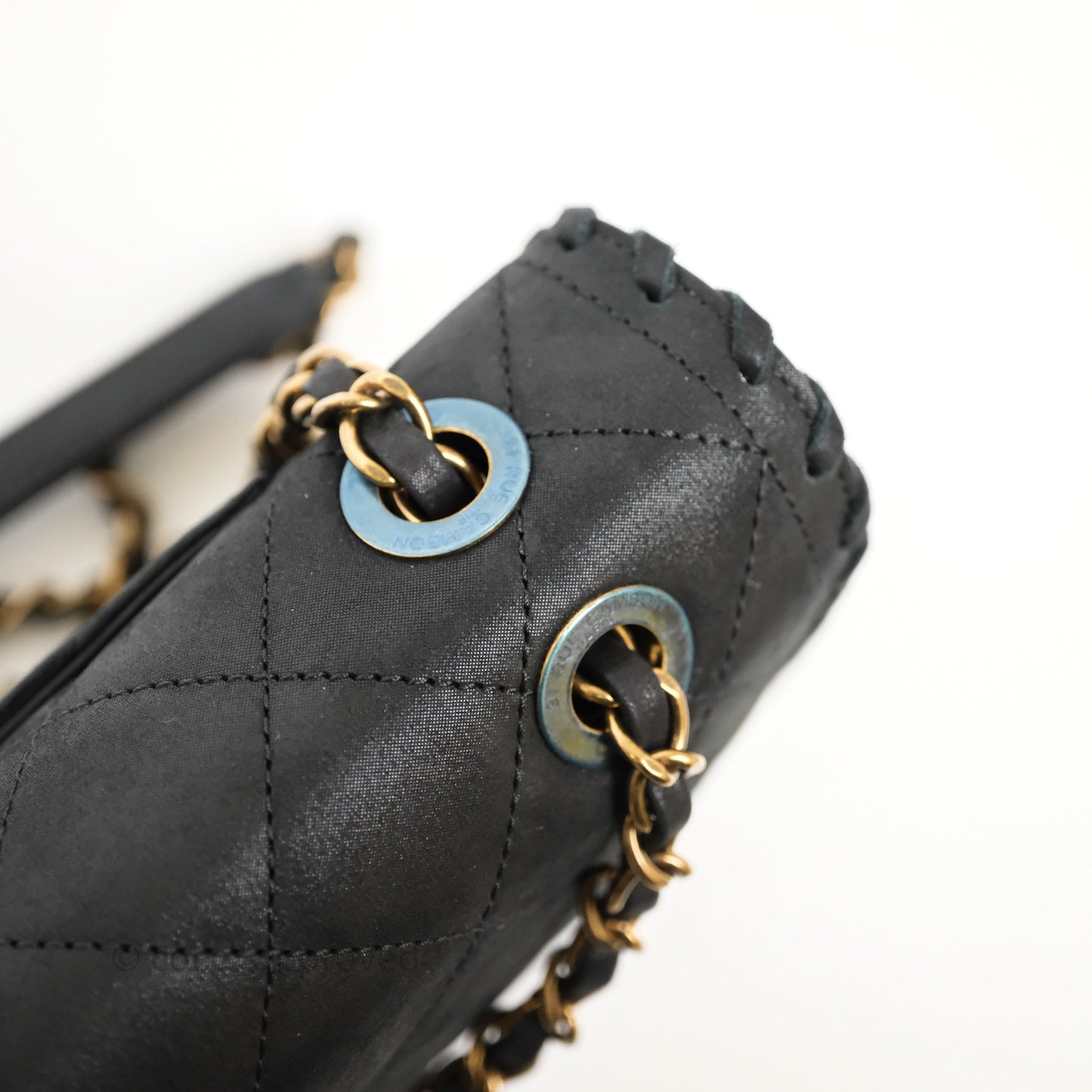 Chanel Braided Flap Bag Black Nubuck Aged Gold Hardware