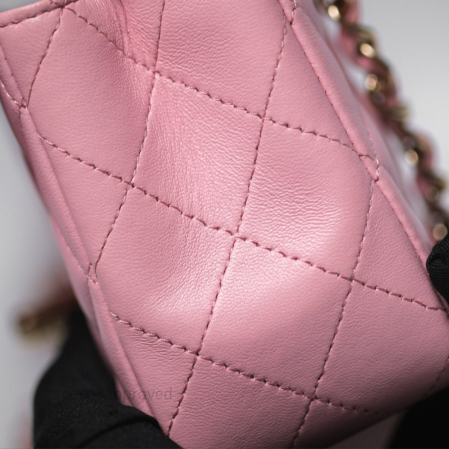 Chanel Quilted Mini Rectangular Flap Pink Lambskin Gold Hardware