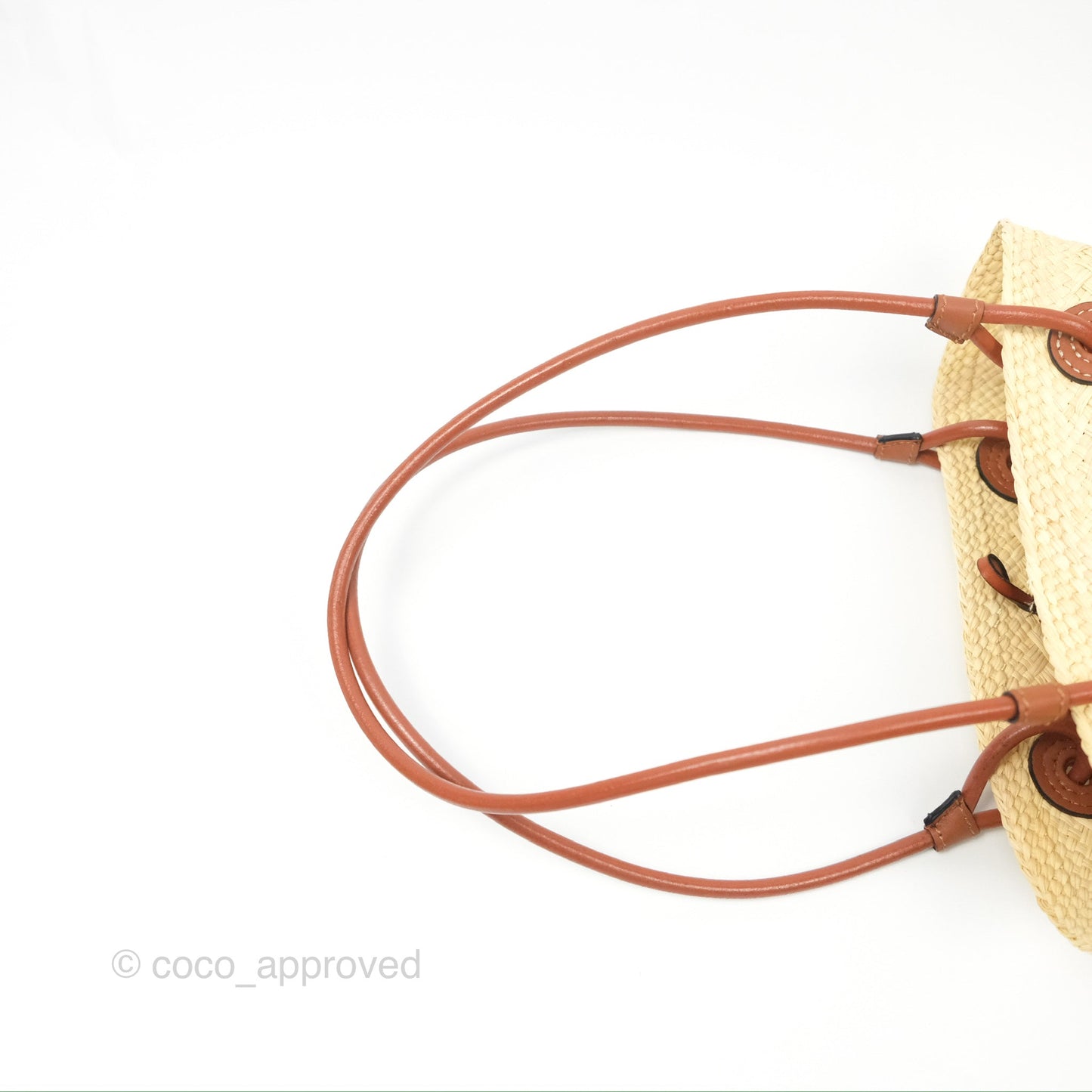 Loewe Mini Anagram Basket Bag Iraca Palm Calfskin Natural/Tan