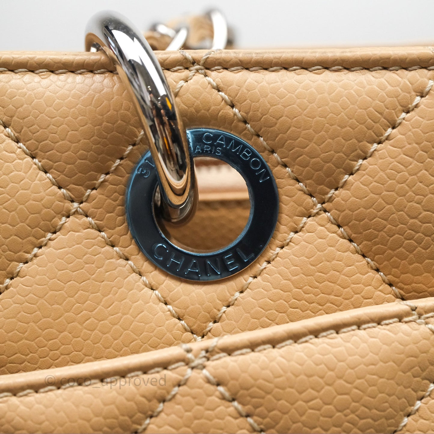 Chanel GST Beige Caviar Silver Hardware
