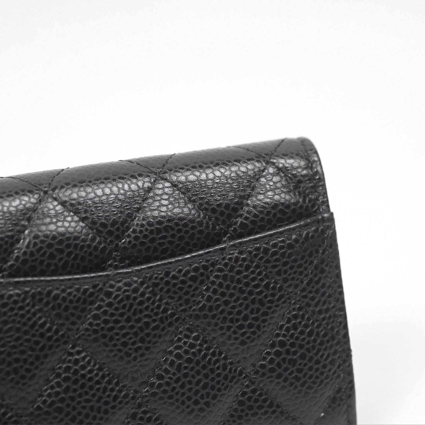 Chanel Quilted Flap Card Holder Caviar Black Gold Hardware