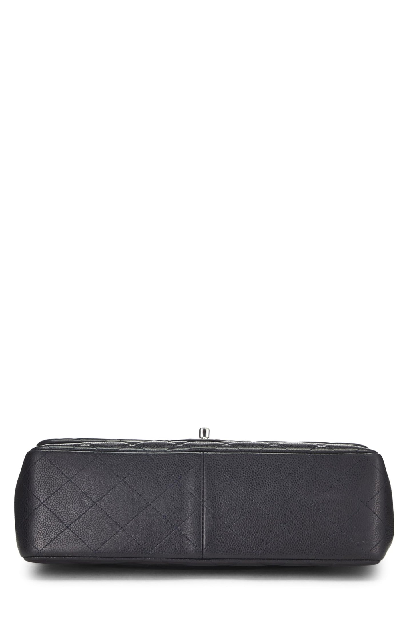 Chanel,  Navy Quilted Caviar New Classic Double Flap Jumbo, Navy