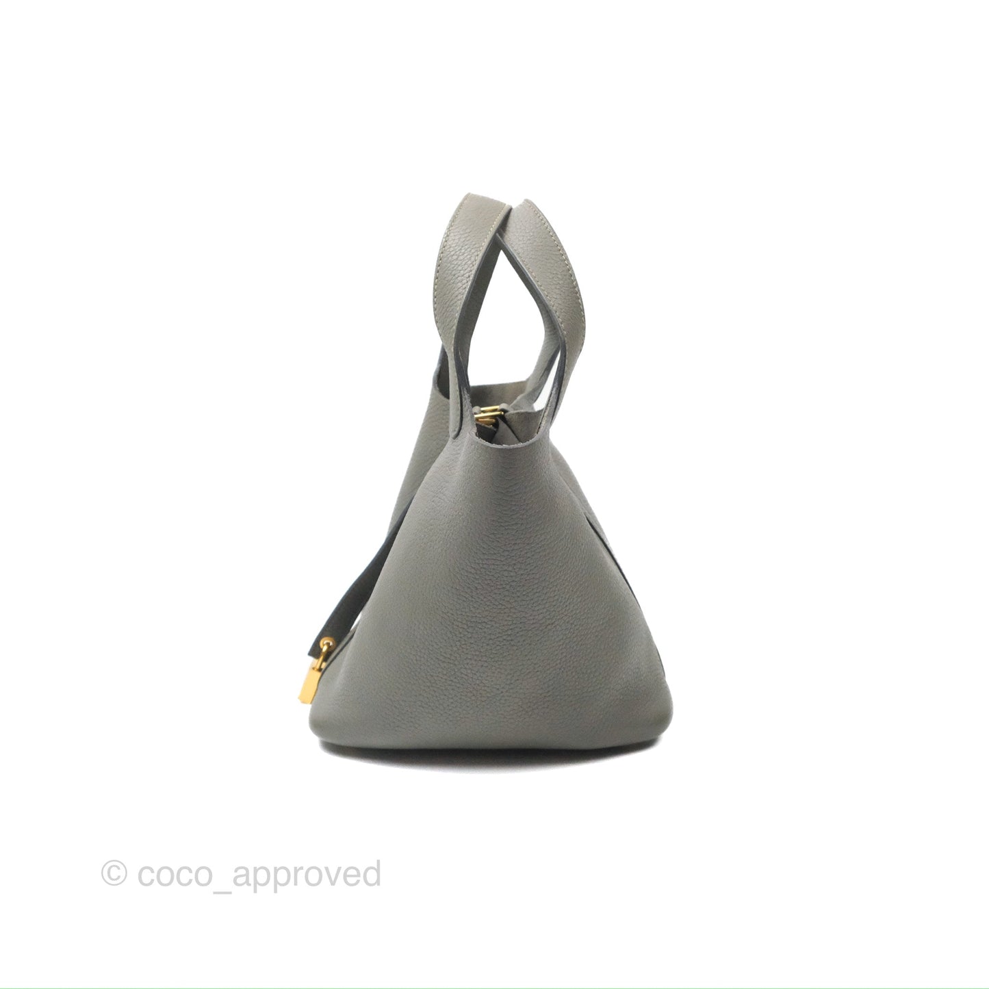 Hermès Picotin Lock 18 Gris Meyer 0L Taurillon Clemence Gold Hardware