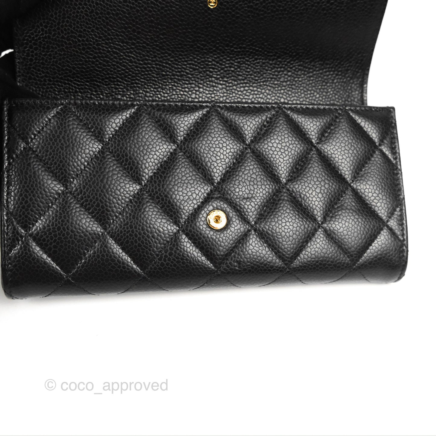 Chanel Quilted Classic Zip Long Wallet Black Caviar Gold Hardware