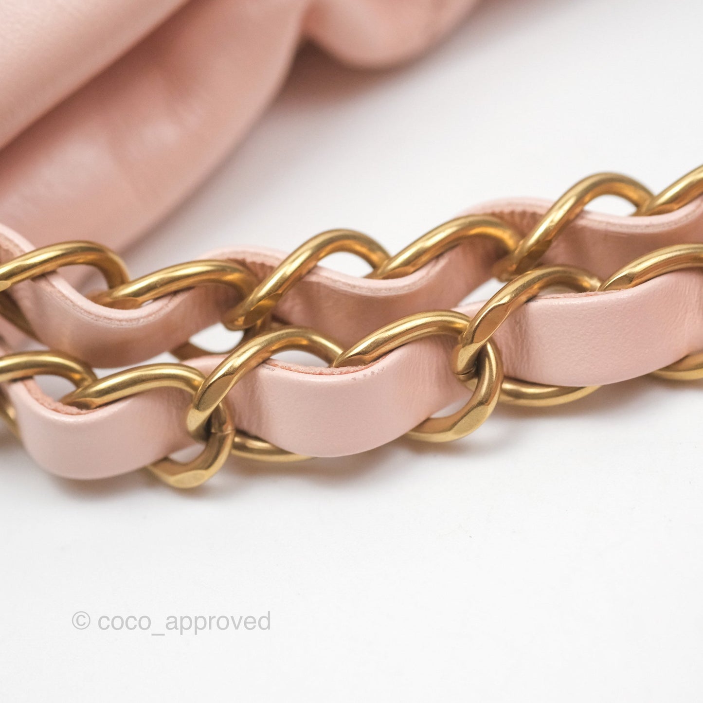 Chanel 22 Small Quilted Pink Shiny Crumpled Calfskin Aged Gold Hardware