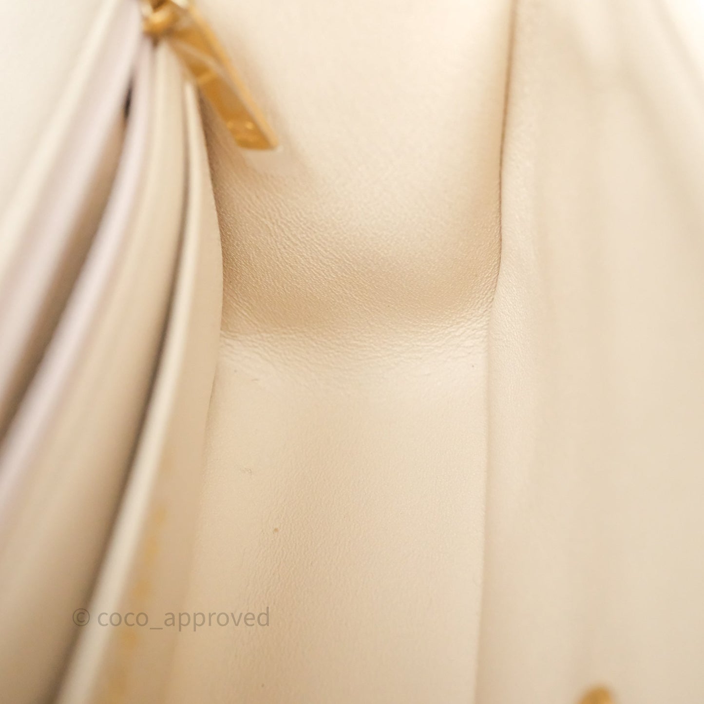 Chanel Top Handle Mini Rectangular Flap Bag Ivory Beige Caviar Gold Hardware