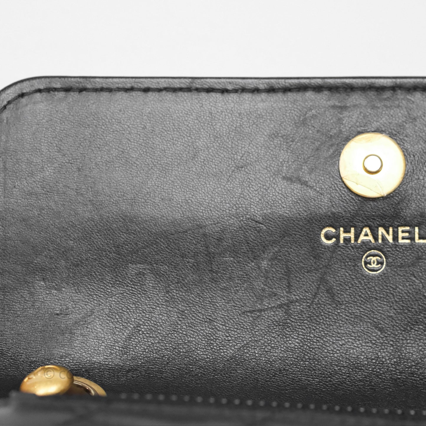 Chanel All Slide Adjustable Chain Phone Holder WOC Black Lambskin
