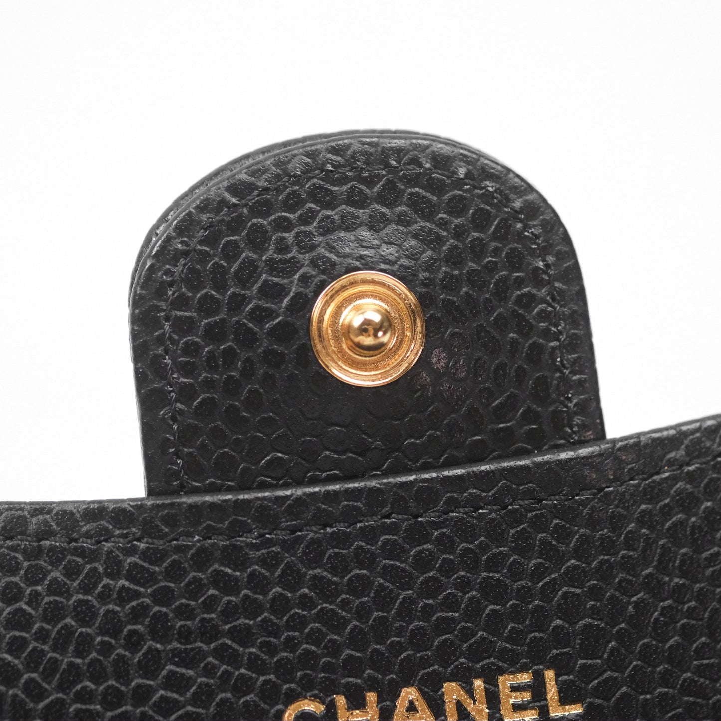 Chanel Quilted Flap Card Holder Caviar Black Gold Hardware